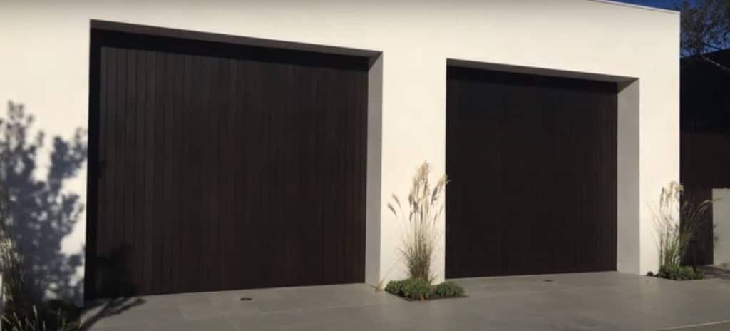 Black Painted Wood Garage Doors